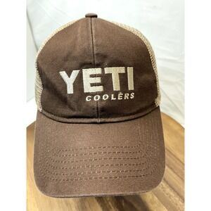 Yeti  Hat Cap‎ Mesh Truckers Y2K Cap Brown Beige adjustable unisex